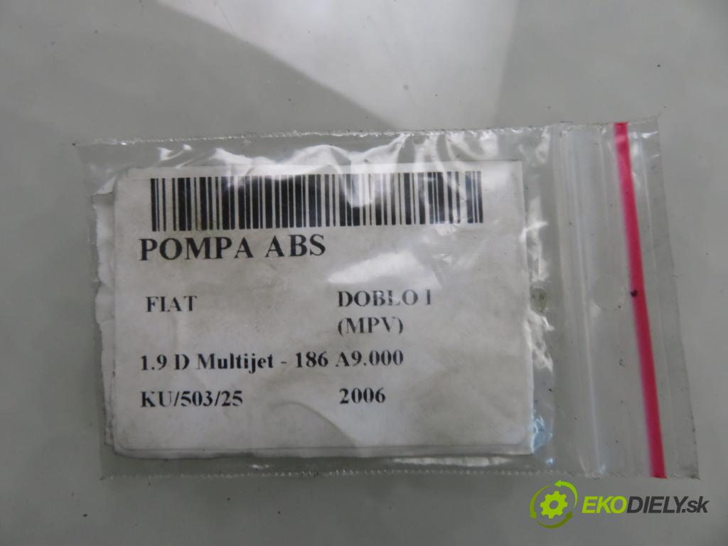 FIAT DOBLO nadwozie wielkoprzestrzenne (MPV) (119_, 223_) KOMBIVAN 2006 88,00 1.9 D Multijet - 186 A9.000 1910,00 pumpa ABS 10097016033 ; 51773386 ; 10020700794 (Pumpa ABS)
