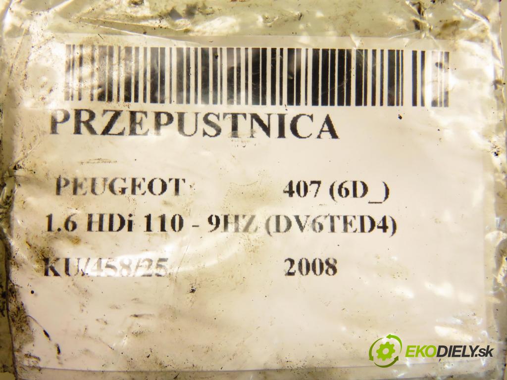 PEUGEOT 407 (6D_) SEDAN 2008 80,00 1.6 HDi 110 - 9HZ (DV6TED4) 1560,00 Škrtiaca klapka 9655971780 (Škrtiaca klapka)