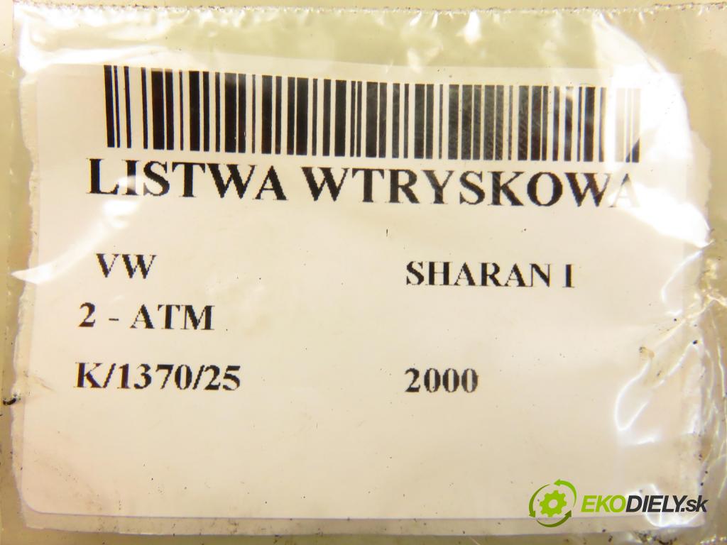 VW SHARAN (7M8, 7M9, 7M6) MINIVAN 2000 85,00 2 - ATM 1984,00 Lišta vstrekovacia 037133317N ; 06A906031C ; 0280155791 (Vstrekovacia lišta)