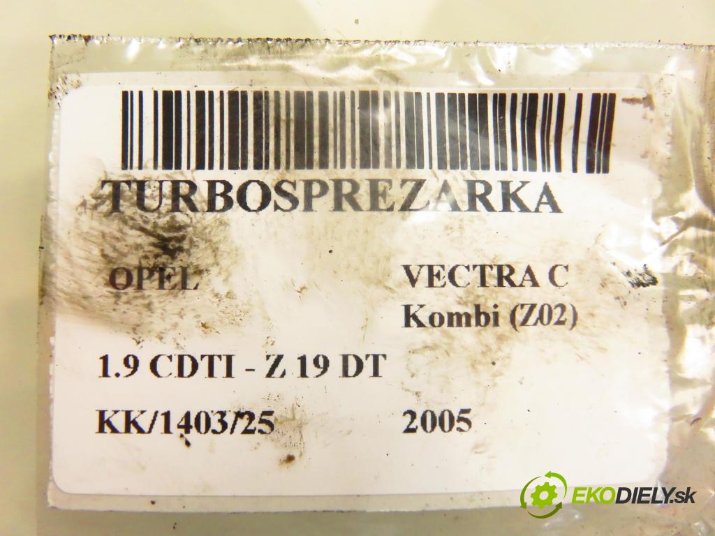 OPEL VECTRA C Kombi (Z02) KOMBI 2005 88,00 1.9 CDTI - Z 19 DT 1910,00 Turbodúchadlo 55205179 (Turbodúchadlo (kompletné))