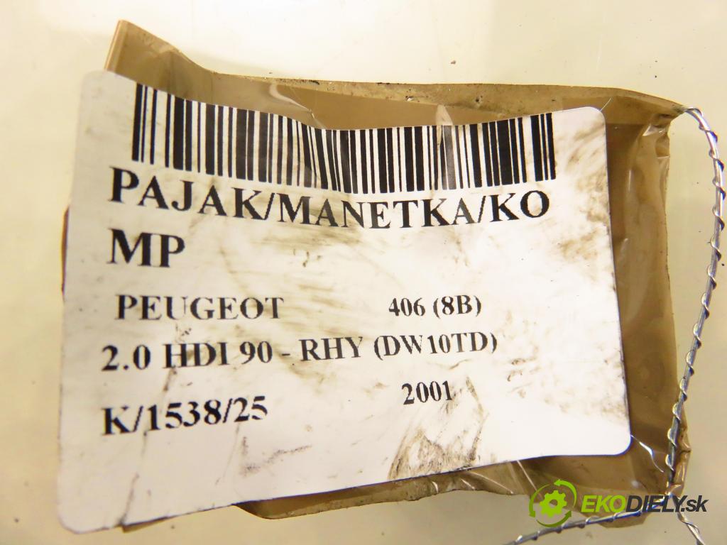 PEUGEOT 406 (8B) SEDAN 2001 66,00 2.0 HDI 90 - RHY (DW10TD) 1997,00 páčka/prepínač 96186612ZL ; 61557024