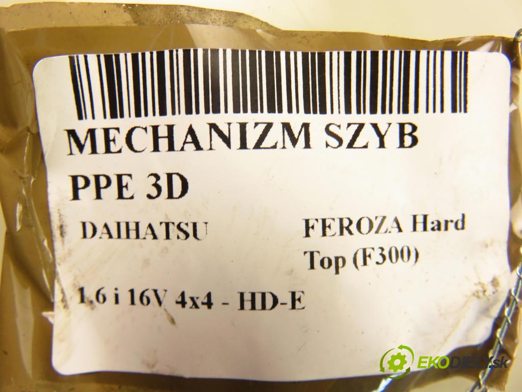 DAIHATSU FEROZA Hard Top (F300) TERENOWY 1992 70,00 1.6 i 16V 4x4 95 - HD-E 1590,00 mechanismus oken PPE 3D 0621003761