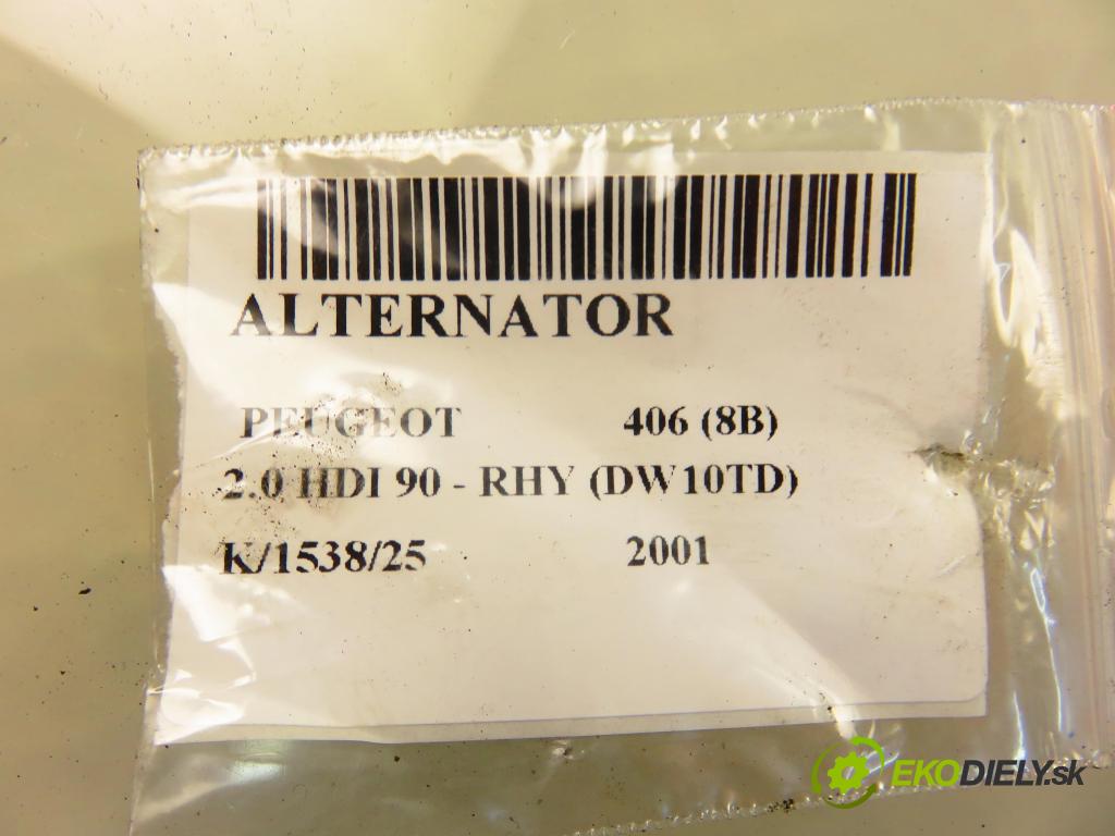 PEUGEOT 406 (8B) SEDAN 2001 66,00 2.0 HDI 90 - RHY (DW10TD) 1997,00 Alternátor 9639362380 ; A004TF0091A (Alternátor)