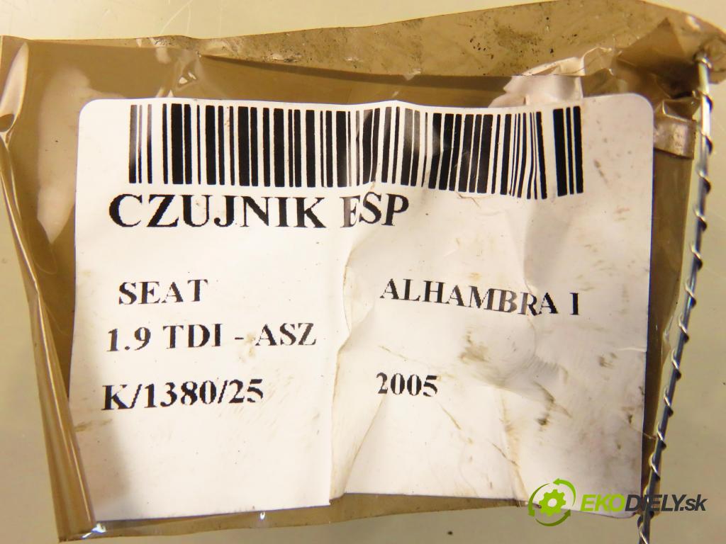 SEAT ALHAMBRA (7V8, 7V9) VAN 2005 96,00 1.9 TDI - ASZ 1896,00 Snímač ESP 7M3907637D ; 7H0907655
