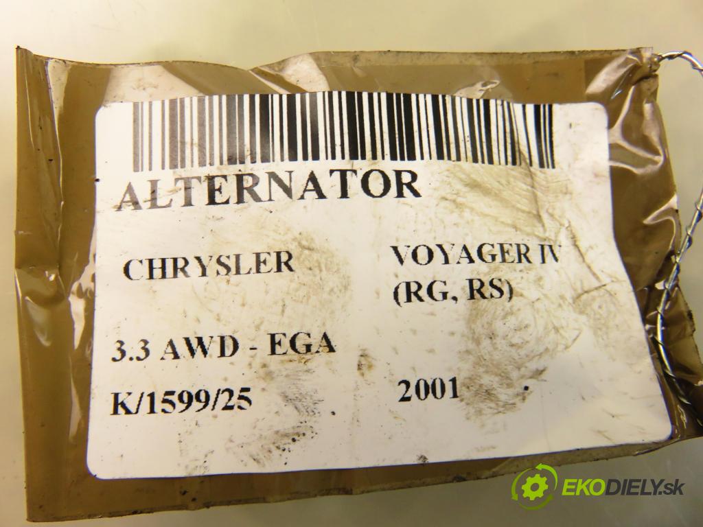 CHRYSLER VOYAGER IV (RG, RS) MINIVAN 2001 0,00 3.3 AWD - EGA 3301,00 Alternátor 04868430AF ; 4210000026 (Alternátor)