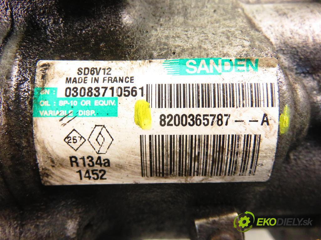 RENAULT CLIO III (BR0/1, CR0/1) HB 2006 63,00 1.5 dCi 86 - K9K 766 1461,00 KOMPRESOR: klimatizace 8200365787 ; 8200365787A (Kompresor klimatizace)