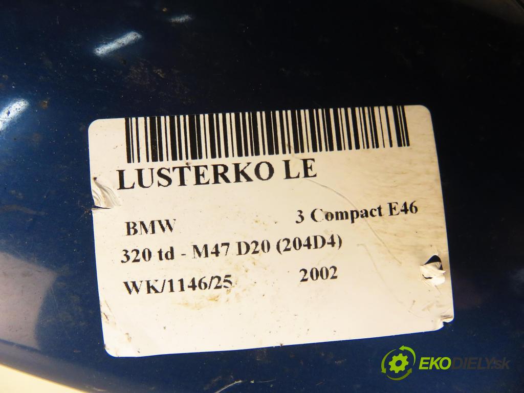 BMW 3 Compact (E46) COMPACT 2002 110,00 320 td 150 - M47 D20 (204D4) 1995,00 Spätné zrkadlo LE