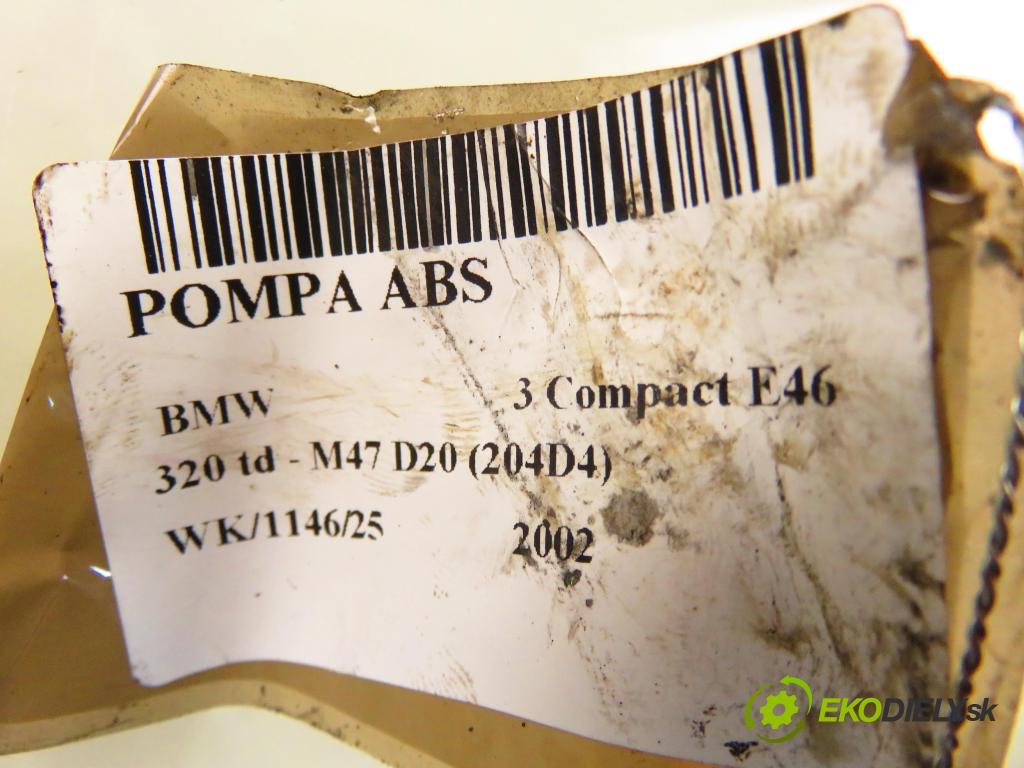BMW 3 Compact (E46) COMPACT 2002 110,00 320 td 150 - M47 D20 (204D4) 1995,00 pumpa ABS 6759047 ; 10096008113 ; 6759045 (Pumpa ABS)
