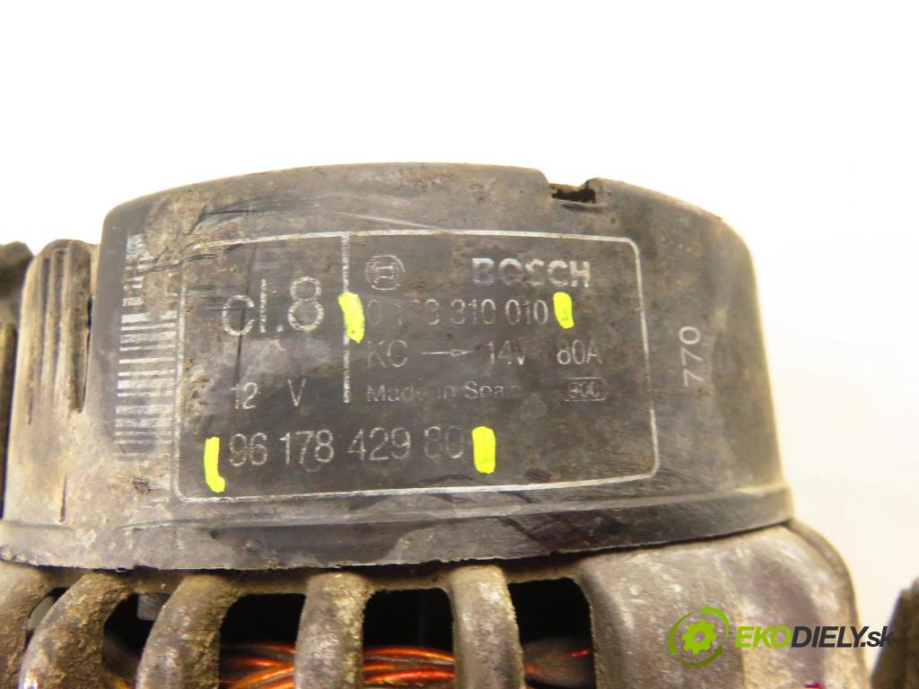 CITROEN JUMPY (U6U) FURGON 1998 0,00 1.9 TD - DHX (XUD9TF/BTF) 1905,00 Alternátor 0123310010 ; 9617842980 (Alternátor)