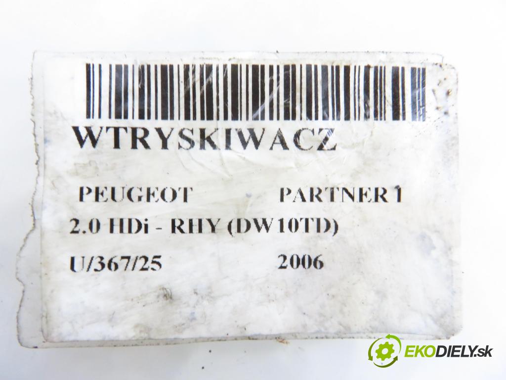 PEUGEOT PARTNER Skrzynia (5_, G_) FURGON 2006 66,00 2.0 HDi - RHY (DW10TD) 1997,00 vstrekovač 9654551080 (Vstrekovač paliva)