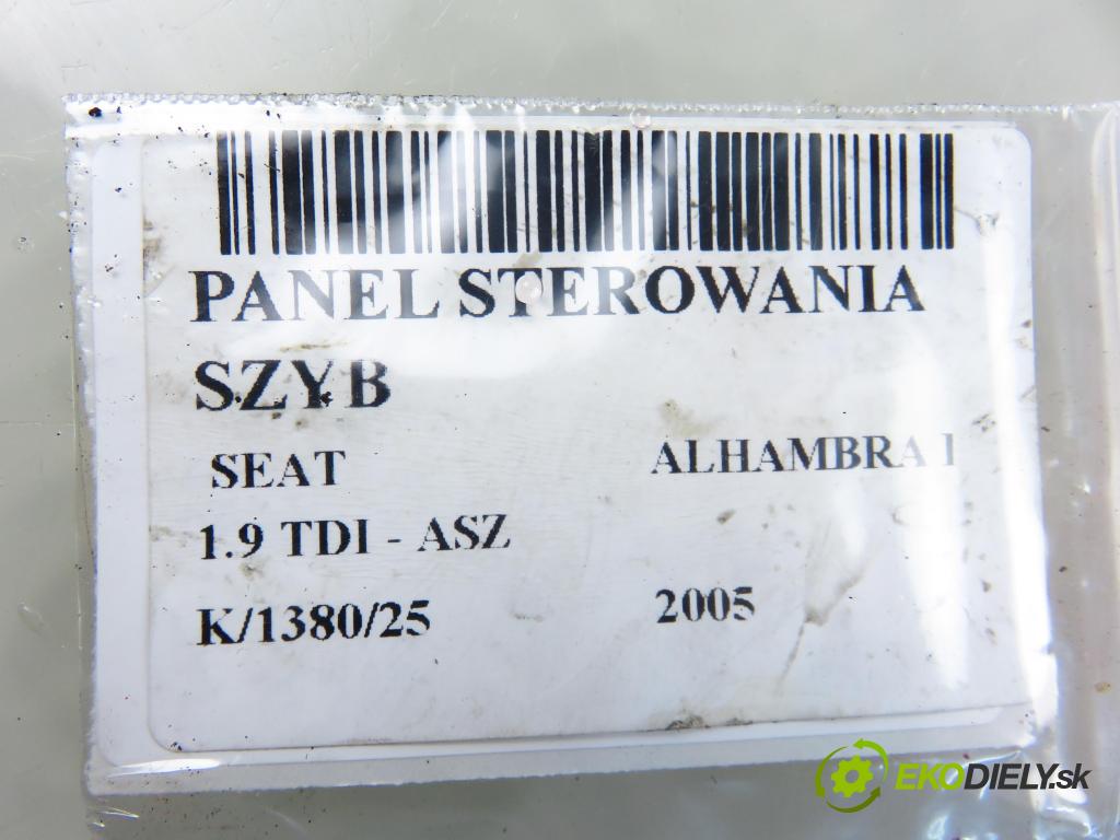 SEAT ALHAMBRA (7V8, 7V9) VAN 2005 96,00 1.9 TDI - ASZ 1896,00 Panel ovládania okien 7M3959857D