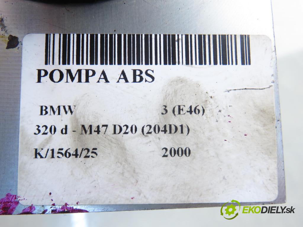 BMW 3 (E46) SEDAN 2000 100,00 320 d 136 - M47 D20 (204D1) 1951,00 Pumpa ABS 10094808023 ; 5WK8467 (Pumpa ABS)