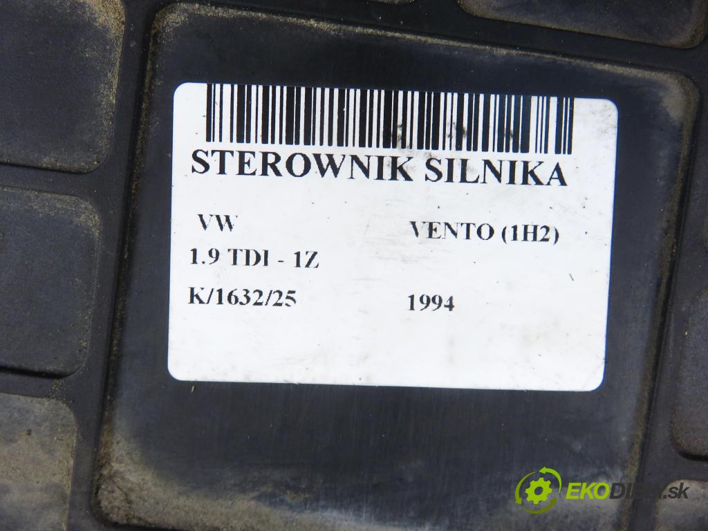 VW VENTO (1H2) SEDAN 1994 66,00 1.9 TDI - 1Z 1896,00 Riadiaca jednotka Motor 0281001170 ; 028906021C