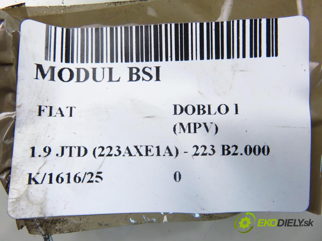 FIAT DOBLO nadwozie wielkoprzestrzenne (MPV) (119_, 223_) KOMBIVAN 2003 74,00 1.9 JTD (223AXE1A) - 223 B2.000 1910,00 MODUL BSI 46812231