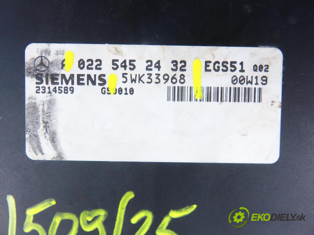 MERCEDES-BENZ KLASA M (W163) SUV 2000 160,00 ML 320 (163.154) - M 112.942 3199,00 Riadiaca jednotka prevodovky 0225452432 ; 5WK33968