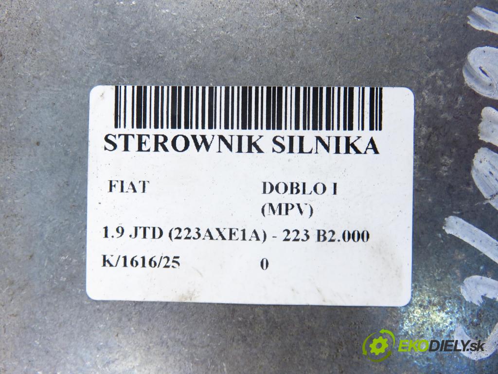 FIAT DOBLO nadwozie wielkoprzestrzenne (MPV) (119_, 223_) KOMBIVAN 2003 74,00 1.9 JTD (223AXE1A) - 223 B2.000 1910,00 Riadiaca jednotka Motor 0281010344 ; 73501235