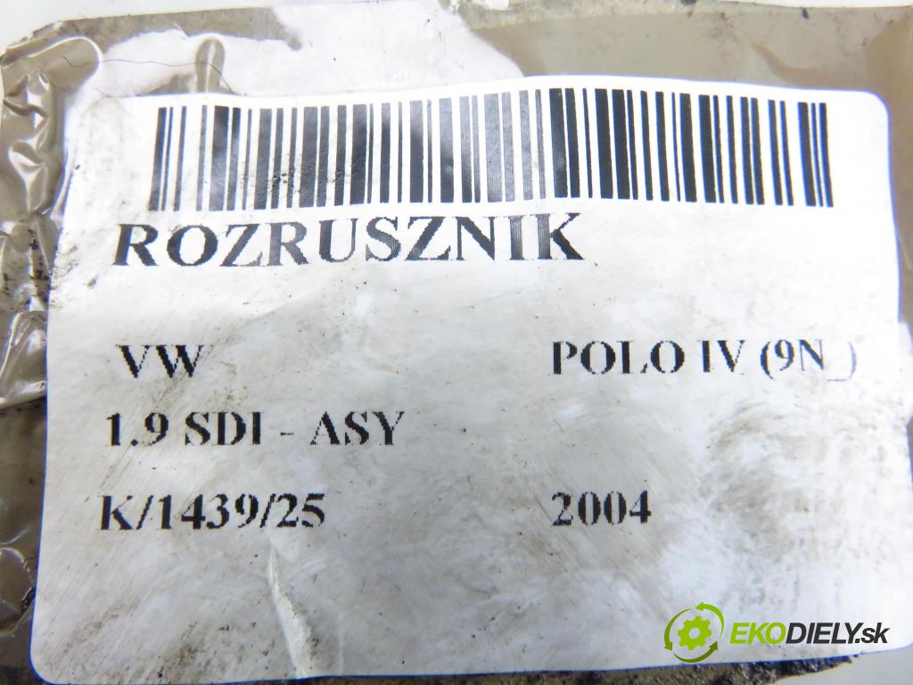 VW POLO (9N_) HB 2004 47,00 1.9 SDI - ASY 1896,00 startér 02T911023H (Startér)