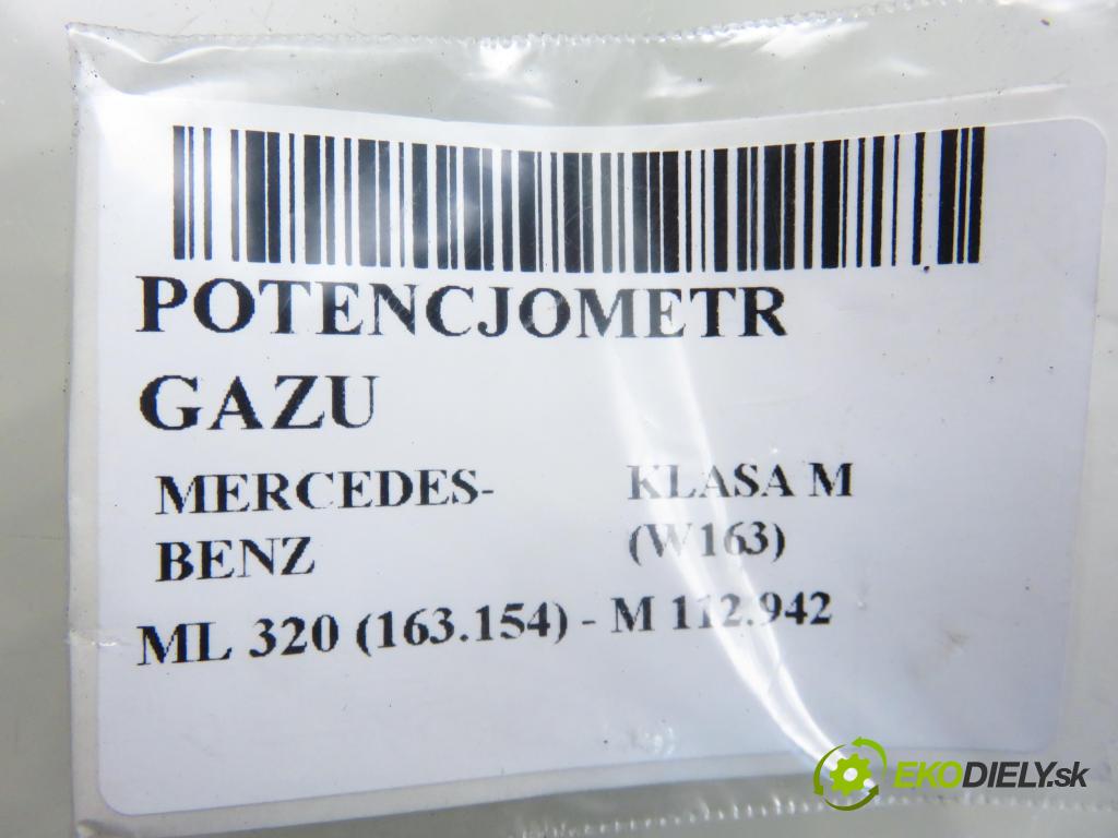 MERCEDES-BENZ KLASA M (W163) SUV 2000 160,00 ML 320 (163.154) - M 112.942 3199,00 Potenciometer plynu 0125423317 (Potenciometer plynového pedálu)