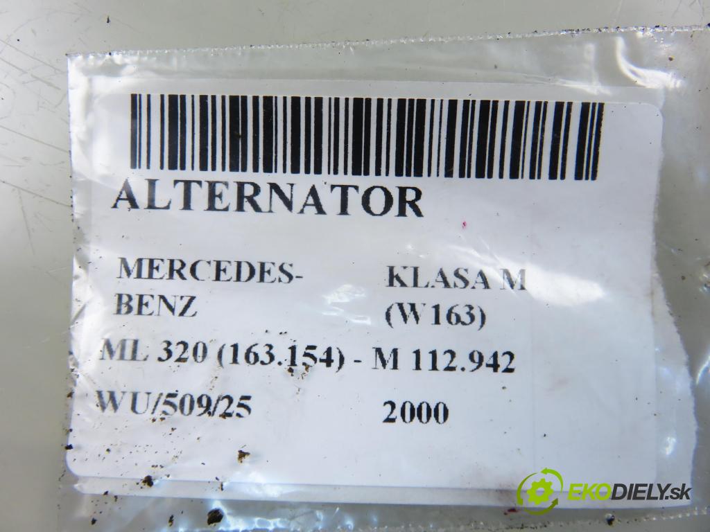 MERCEDES-BENZ KLASA M (W163) SUV 2000 160,00 ML 320 (163.154) - M 112.942 3199,00 Alternátor 0101548102 ; 0123510079 (Alternátor)