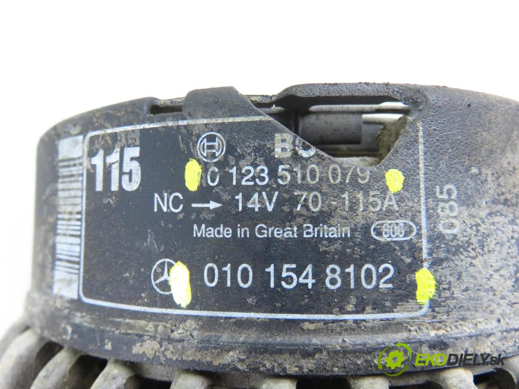 MERCEDES-BENZ KLASA M (W163) SUV 2000 160,00 ML 320 (163.154) - M 112.942 3199,00 Alternátor 0101548102 ; 0123510079 (Alternátor)