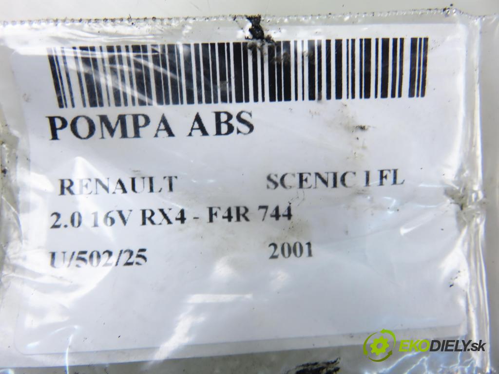 RENAULT SCENIC I (JA0/1_) CROSSOVER 2001 102,00 2.0 16V RX4 139 - F4R 744 1998,00 Pumpa ABS 0273004396 ; 7700430801 ; 0265220544 (Pumpa ABS)