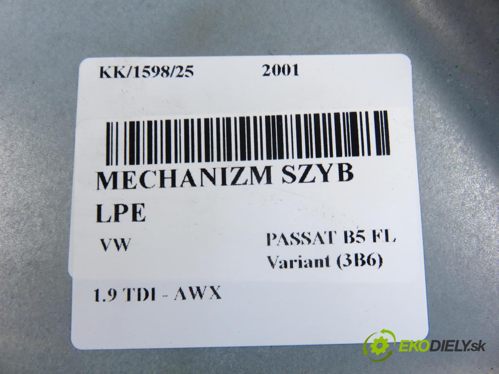VW PASSAT B5.5 Variant (3B6) KOMBI 2001 96,00 1.9 TDI - AWX 1896,00 Mechanizmus okien 3B4837755D