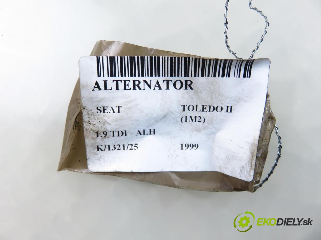 SEAT TOLEDO II (1M2) SEDAN 1999 66,00 1.9 TDI 90 - ALH 1896,00 Alternátor 038903023L ; 0124325001 (Alternátor)