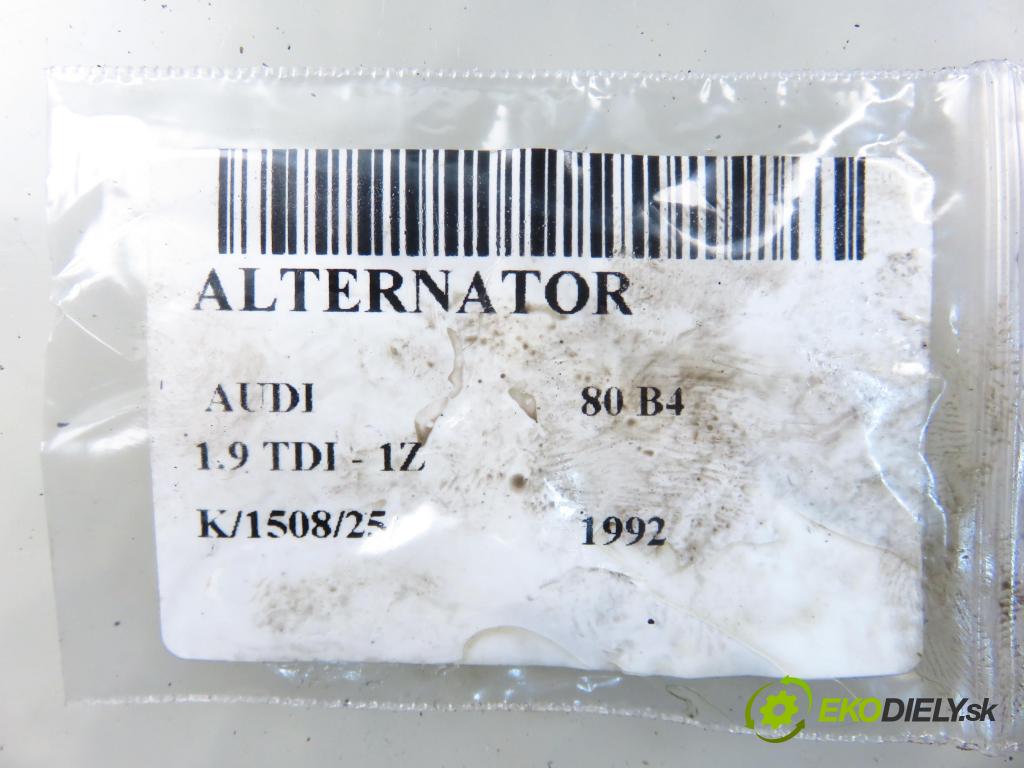 AUDI 80 (8C, B4) SEDAN 1992 66,00 1.9 TDI - 1Z 1896,00 Alternátor 0123340001 ; 028903025E (Alternátor)