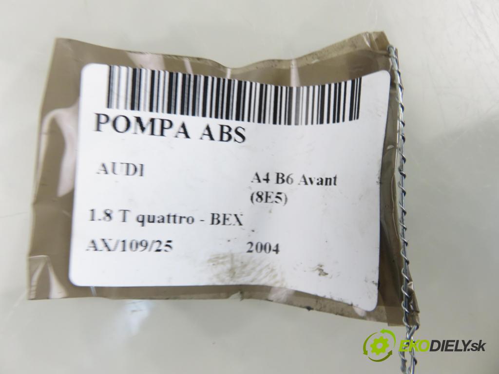 AUDI A4 Avant (8E5, B6) KOMBI 2004 140,00 1.8 T quattro - BEX 1781,00 Pumpa ABS 0265950012 ; 8E0614517A ; 0265225045 (Pumpa ABS)