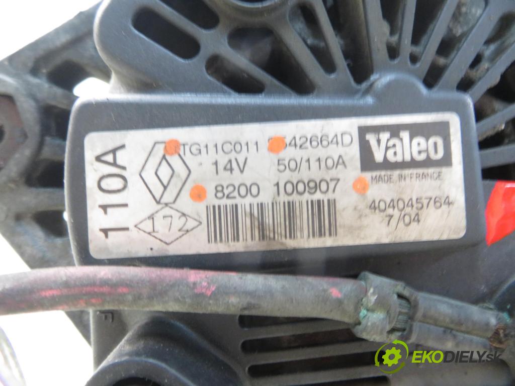 RENAULT MEGANE II (BM0/1_, CM0/1_) HB 2004 0,00 1.5 dCi - K9K 728 1461,00 Alternátor 8200100907 ; TG11C011 (Alternátor)