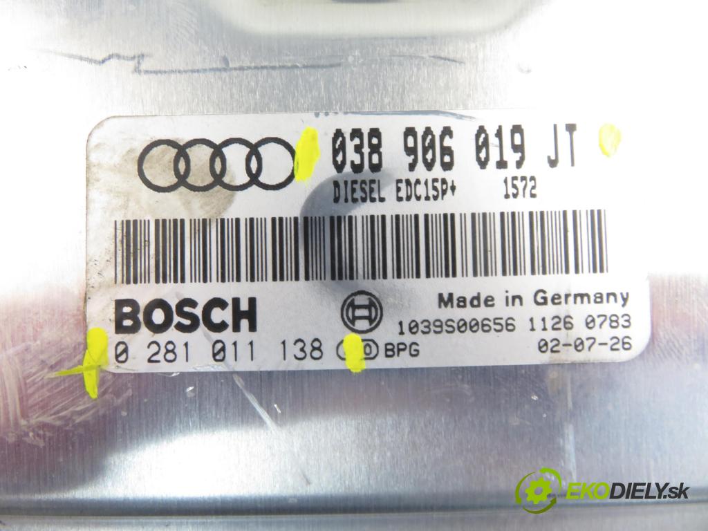 AUDI A4 Avant (8E5, B6) KOMBI 2002 96,00 1.9 TDI PD 130 - AVF 1896,00 Riadiaca jednotka Motor 038906019JT ; 0281011138