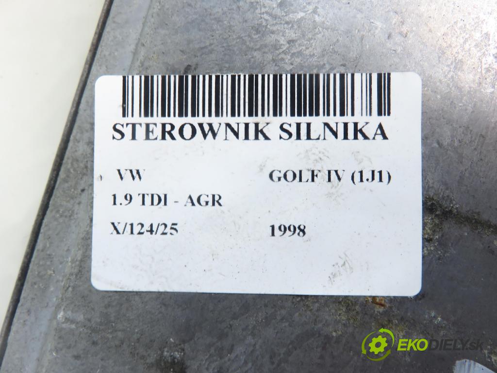 VW GOLF IV (1J1) HB 1998 66,00 1.9 TDI - AGR 1896,00 Riadiaca jednotka Motor 038906018D ; 0281001611