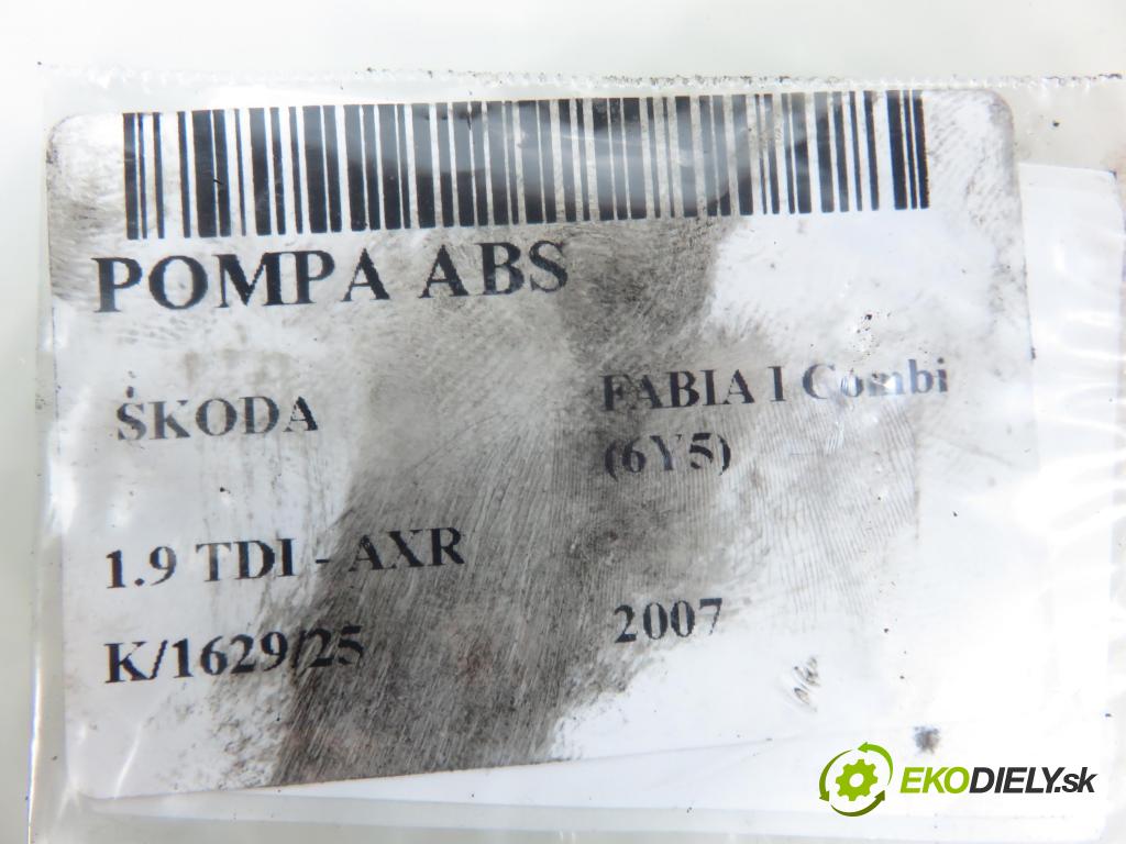 SKODA FABIA I Combi (6Y5) KOMBI 2007 74,00 1.9 TDI - AXR 1896,00 Pumpa ABS 0265800512 ; 6Q0614417P ; 0265231715 (Pumpa ABS)