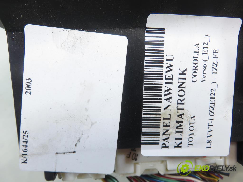 TOYOTA COROLLA Verso (_E12_) MINIVAN 2003 99,00 1.8 VVT-i 135 (ZZE122_) - 1ZZ-FE 1794,00 Panel kúrenia KLIMATRONIK 5593012391 ; 8865012A11