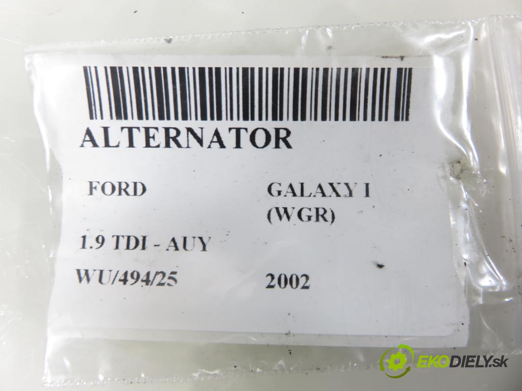 FORD GALAXY (WGR) VAN 2002 85,00 1.9 TDI PD 115 - AUY 1896,00 Alternátor  (Alternátor)