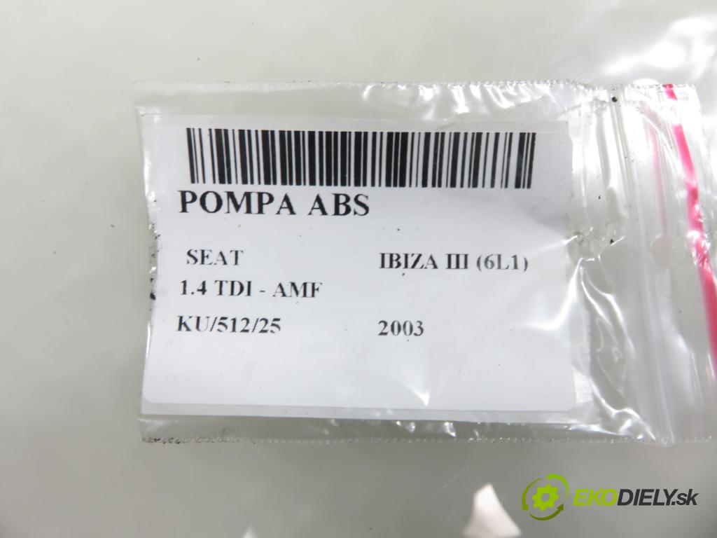SEAT IBIZA III (6L1) HB 2003 55,00 1.4 TDI 75 - AMF 1422,00 Pumpa ABS 0265800003 ; 0265222006 (Pumpa ABS)