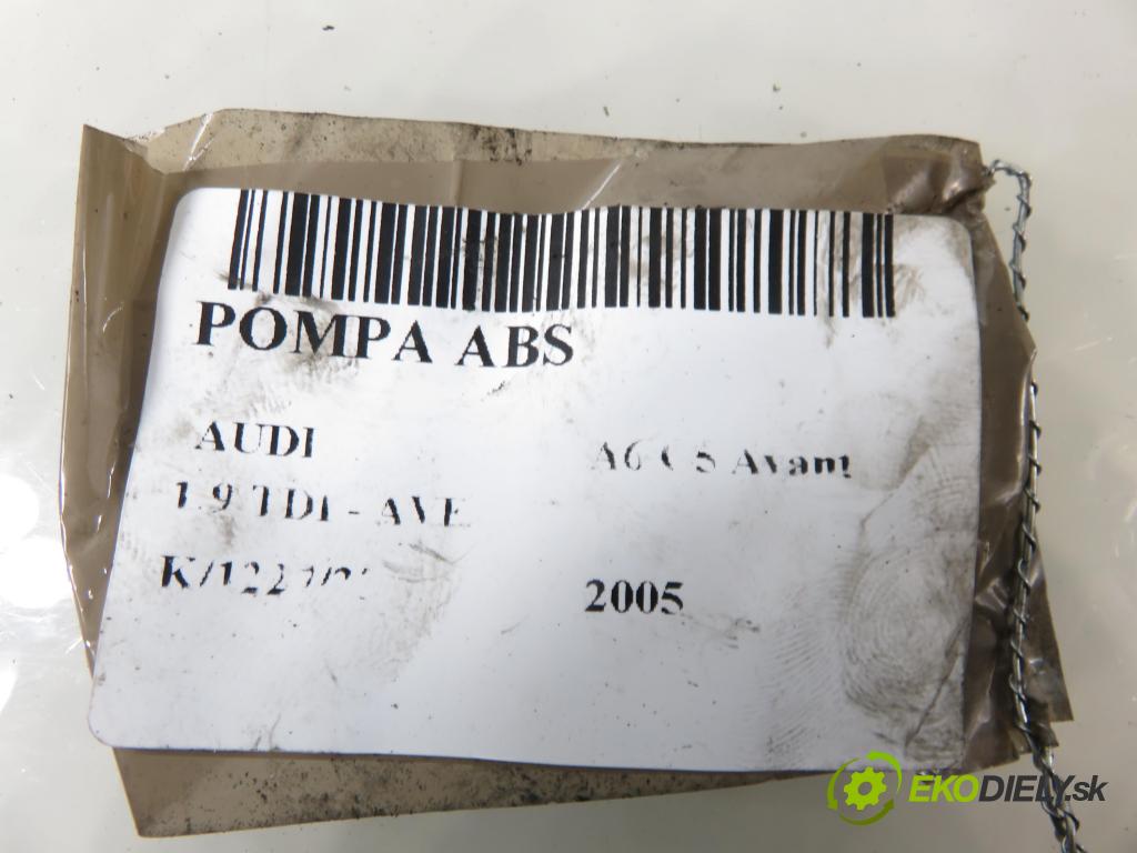 AUDI A6 Avant (4B5, C5) KOMBI 2005 96,00 1.9 TDI - AVF 1896,00 Pumpa ABS 0265950055 ; 4B0514517G ; 0265225124 (Pumpa ABS)