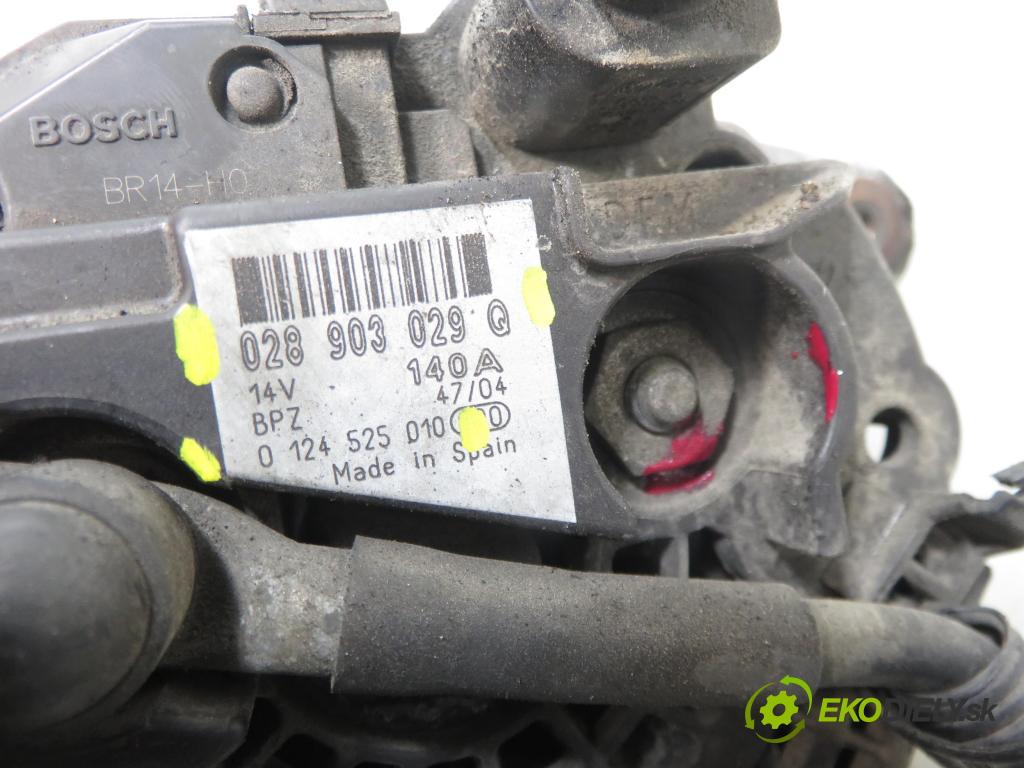 AUDI A6 Avant (4B5, C5) KOMBI 2005 96,00 1.9 TDI - AVF 1896,00 Alternátor 028903029Q ; 0124525010 (Alternátor)