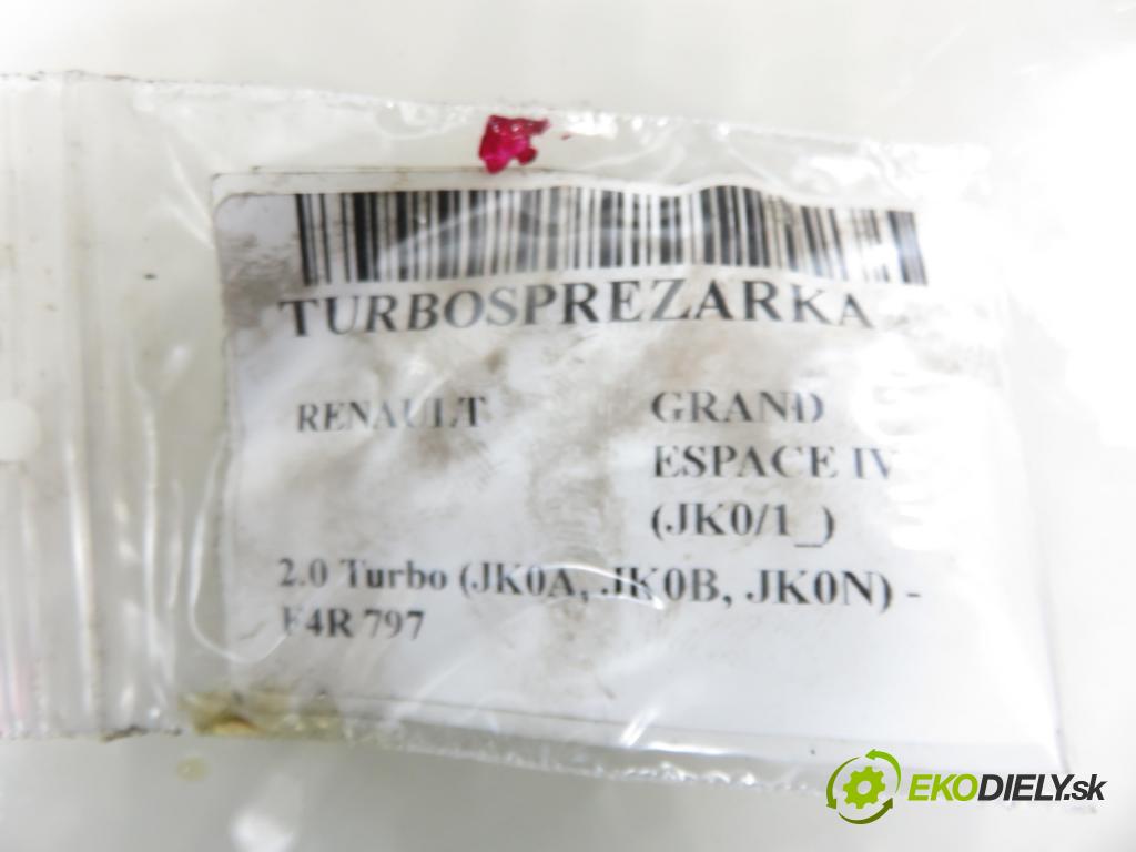 RENAULT GRAND ESPACE IV (JK0/1_) MINIVAN 2003 125,00 2.0 Turbo (JK0A, JK0B, JK0N) - F4R 797 1998,00 RYCHLONABÍJEČKA: 8200054417 ; 8200124944 (Kompletní turbodmychadlo)