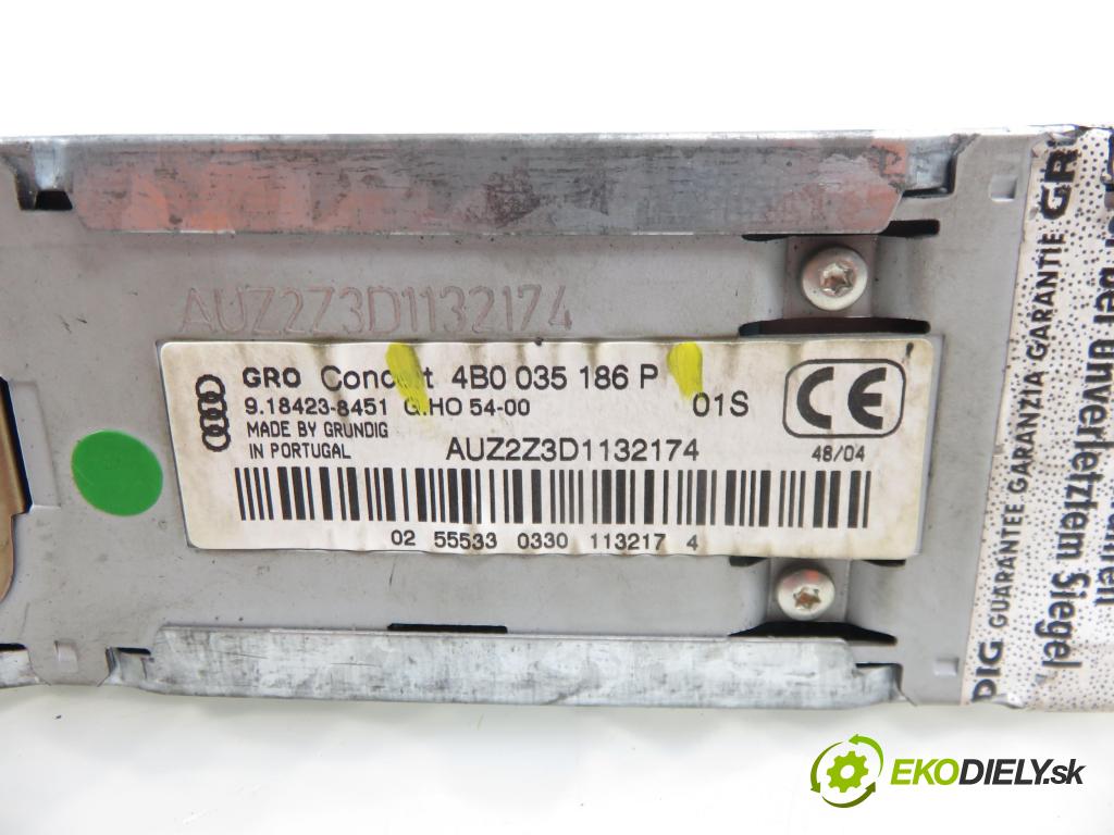 AUDI A6 Avant (4B5, C5) KOMBI 2005 96,00 1.9 TDI - AVF 1896,00 RADIO CD 4B0035186P