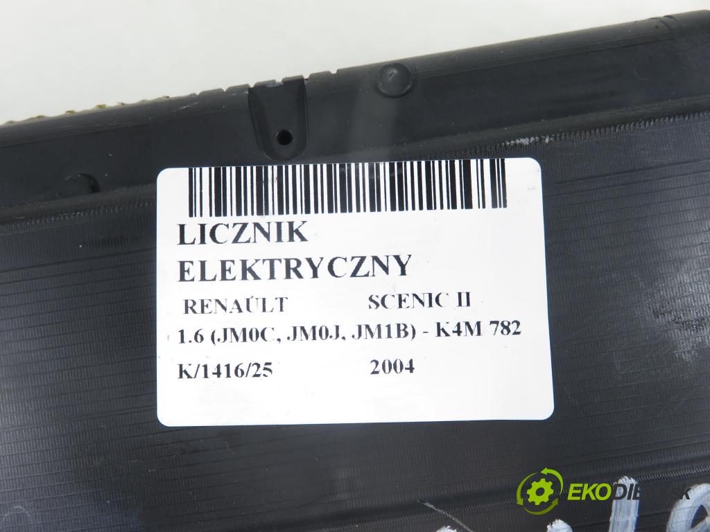 RENAULT SCENIC II (JM0/1_) MINIVAN 2004 83,00 1.6 (JM0C, JM0J, JM1B) - K4M 782 1598,00 Prístrojovka elektrický P8200461294H