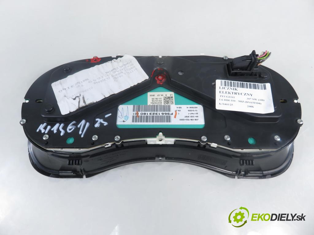 PEUGEOT 307 SW (3H) KOMBI 2006 80,00 1.6 HDI 110 - 9HZ (DV6TED4) 1560,00 Prístrojovka elektrický P9661323180