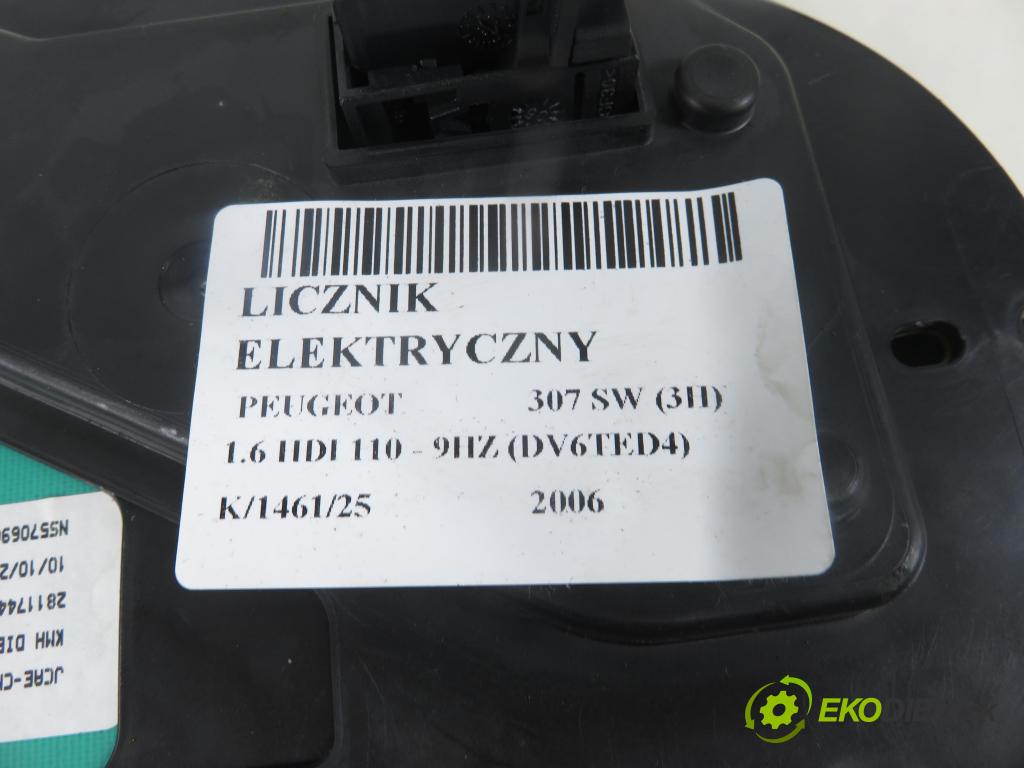 PEUGEOT 307 SW (3H) KOMBI 2006 80,00 1.6 HDI 110 - 9HZ (DV6TED4) 1560,00 Prístrojovka elektrický P9661323180
