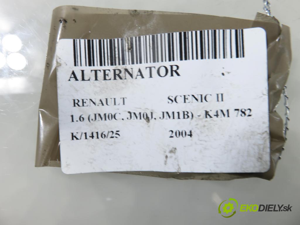 RENAULT SCENIC II (JM0/1_) MINIVAN 2004 83,00 1.6 (JM0C, JM0J, JM1B) - K4M 782 1598,00 Alternátor 8200100907 (Alternátor)