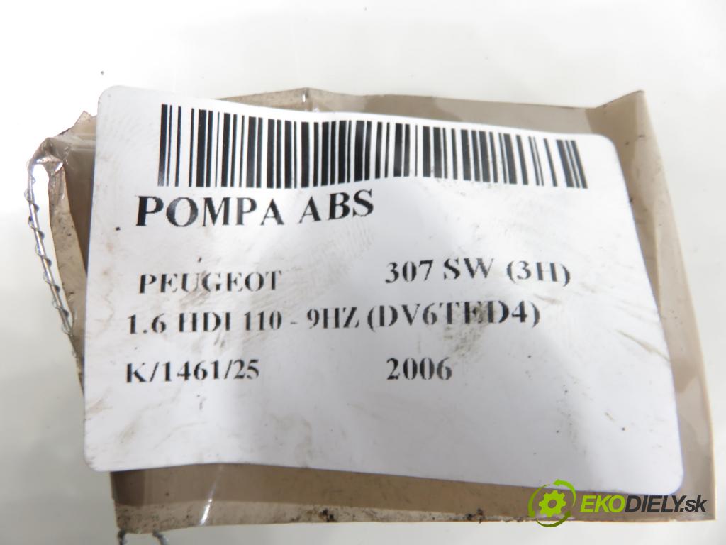 PEUGEOT 307 SW (3H) KOMBI 2006 80,00 1.6 HDI 110 - 9HZ (DV6TED4) 1560,00 Pumpa ABS 0265950636 ; 9663241680 (Pumpa ABS)