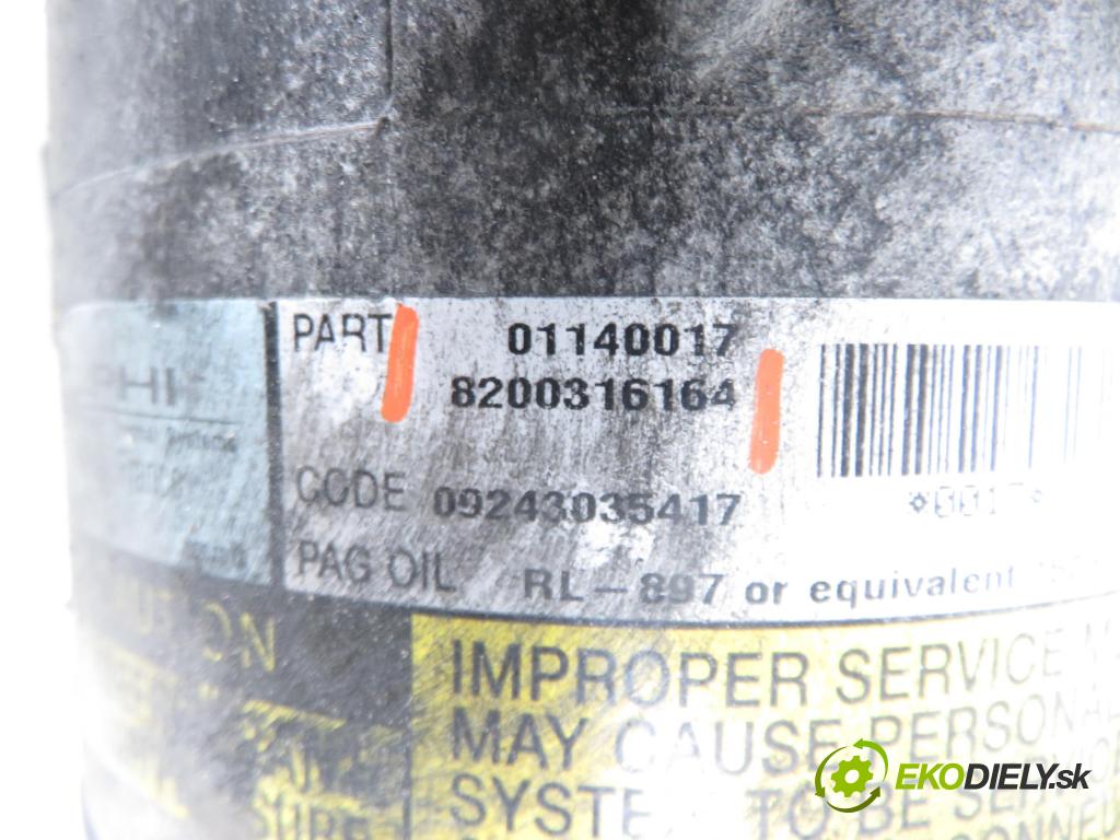 RENAULT MEGANE II (BM0/1_, CM0/1_) HB 2003 74,00 1.5 dCi - K9K 729 1461,00 KOMPRESOR: klimatizace 8200316164 (Kompresor klimatizace)