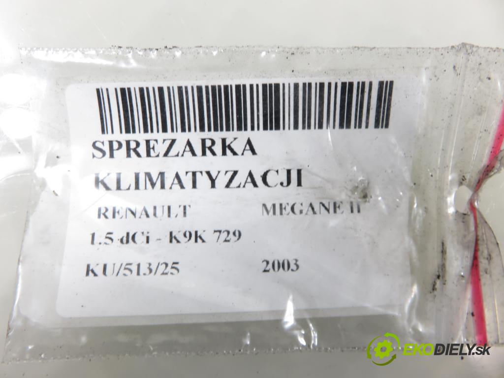 RENAULT MEGANE II (BM0/1_, CM0/1_) HB 2003 74,00 1.5 dCi - K9K 729 1461,00 KOMPRESOR: klimatizace 8200316164 (Kompresor klimatizace)