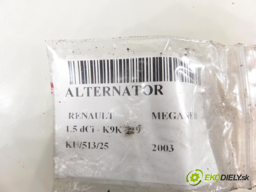 RENAULT MEGANE II (BM0/1_, CM0/1_) HB 2003 74,00 1.5 dCi - K9K 729 1461,00 Alternátor 0124525028 ; 8200122976 (Alternátor)