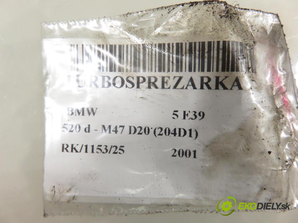 BMW 5 (E39) SEDAN 2001 100,00 520 d 136 - M47 D20 (204D1) 1951,00 RYCHLONABÍJEČKA: 2247297H (Kompletní turbodmychadlo)