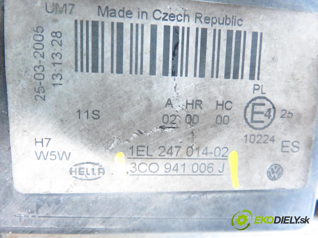 VW PASSAT B6 (3C2) SEDAN 2005 77,00 1.9 TDI PD 105 - BKC 1896,00 Svetlo PP 3C0941006J